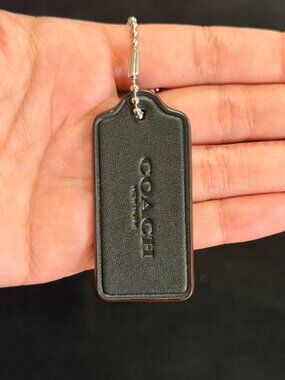 2.25” Medium Modern Coach Leather Key Fob Bag Charm Keychain Hang Tag/Hangtag